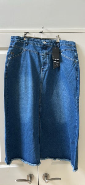 NWT SHINE ON denim skirt SZ 20 Carousel 1