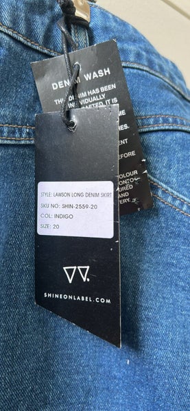 NWT SHINE ON denim skirt SZ 20 Carousel 2