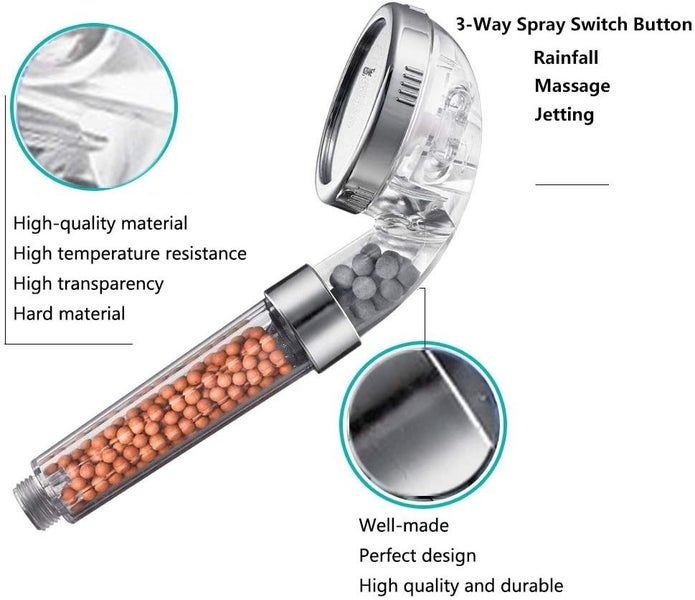 Shower Head, Filter High Pressure Filtration Water SavingMode Function H Carousel 2
