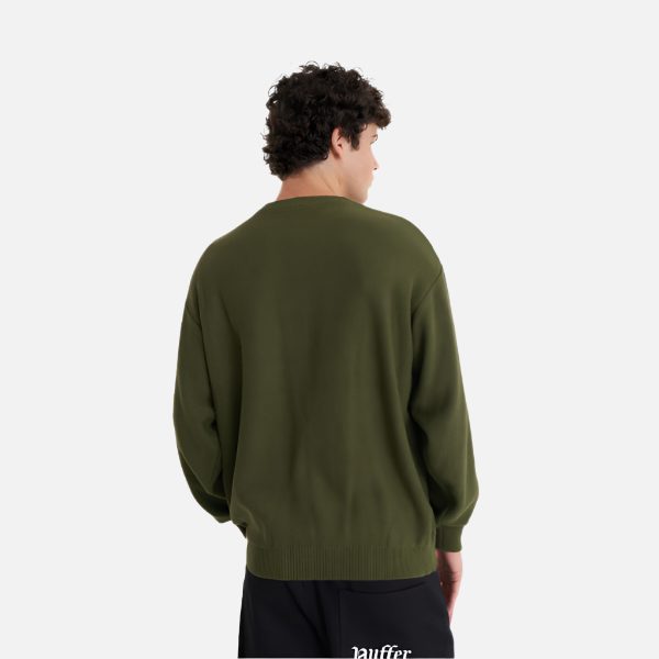 Huffer Trope Knit Crew - Olive Carousel 2