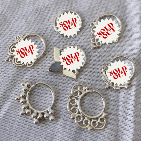 BRAND NEW silver boho septum rings Carousel 1