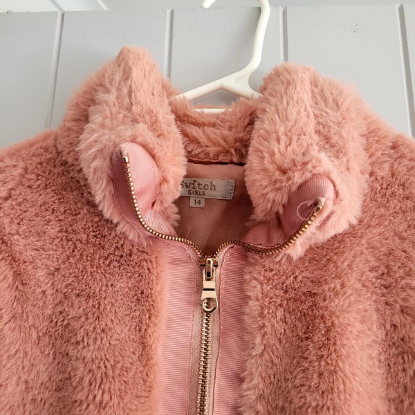 Pink fluffy coat - near NEW Carousel 2