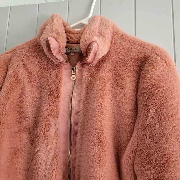 Pink fluffy coat - near NEW Carousel 3