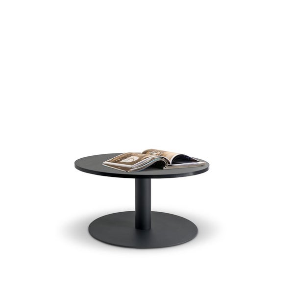 Lunar 600 Coffee Table - Black Base / Black Woodgrain Top Carousel 1