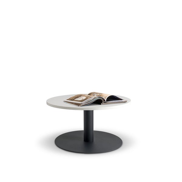 Lunar 600 Coffee Table - Black Base / White Top Carousel 1