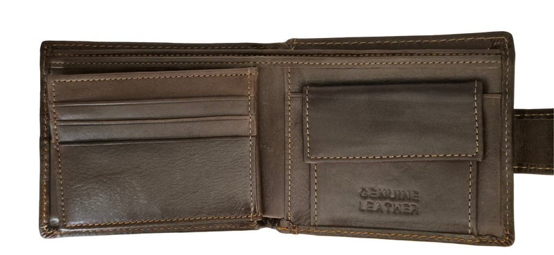 Men's Genuine Leather Large Fern Wallet Coffee62933725605249111