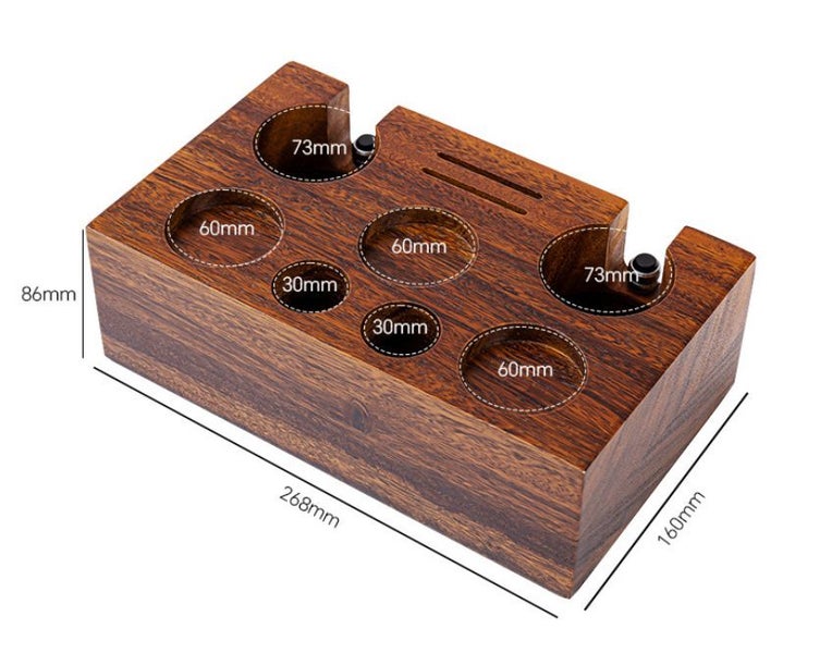 9 in 1 Walnut Espresso Tamping Station Coffee Tamper Holder Station for 58mm Carousel 2