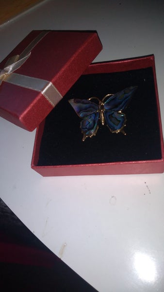 Lovely Paua Butterfly Brooch Carousel 1