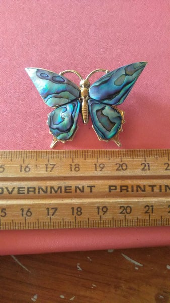 Lovely Paua Butterfly Brooch Carousel 5