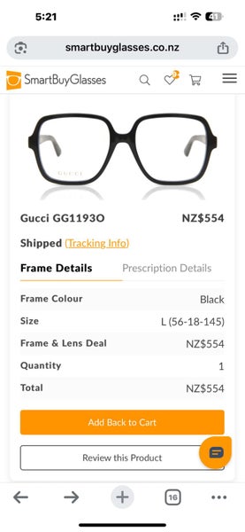 Large Gucci Prescription Glasses / Frames Carousel 5