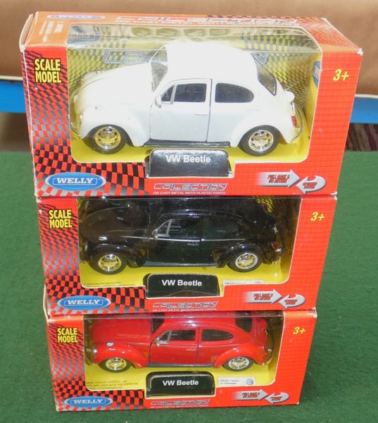 RED Volkswagen V.W. BEETLE Die Cast TOY CAR Cond. MINT in Scruffy Original BOX Carousel 6