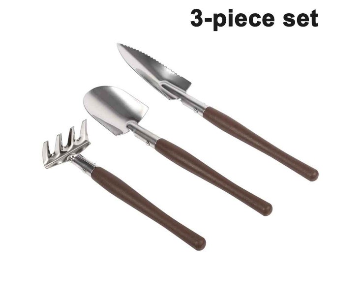 Set of 3 Mini Garden Tools, Small Handheld Shovel, Spade, Rake, Gardening Set Carousel 1