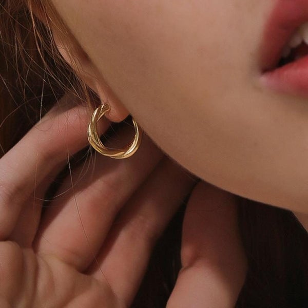 925 Sterling Silver Gold Plated Twisted Hoop Earrings | 16mm | Gift Boxed63617625397762114