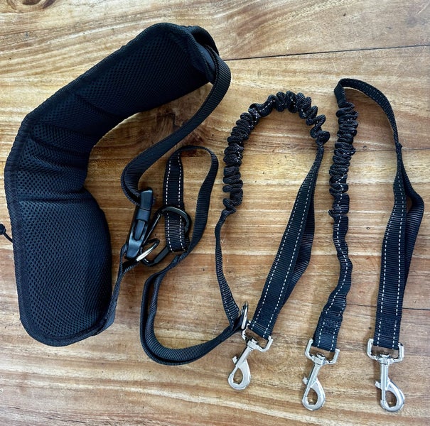 Hands free Dog lead running belt - single & double, Waist bag, shock absorbing Carousel 1