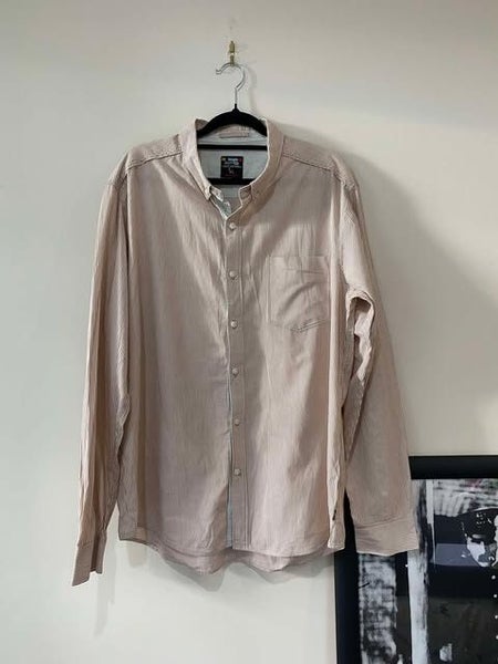 Rusty XL Indi Slim Fit Cotton Shirt – Cream with Brown Pinstripes63616513445249111