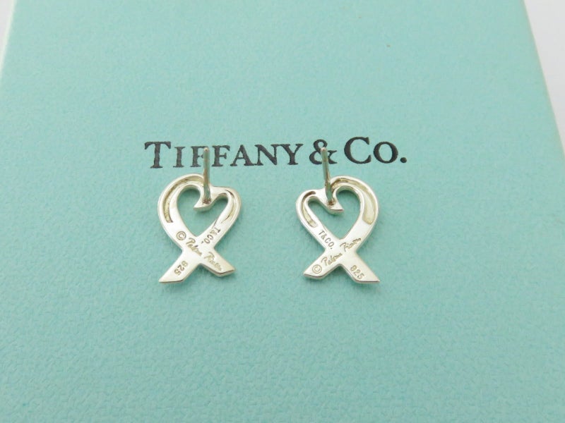 TIFFANY & CO Sterling Silver Large Loving Heart Earrings Carousel 3
