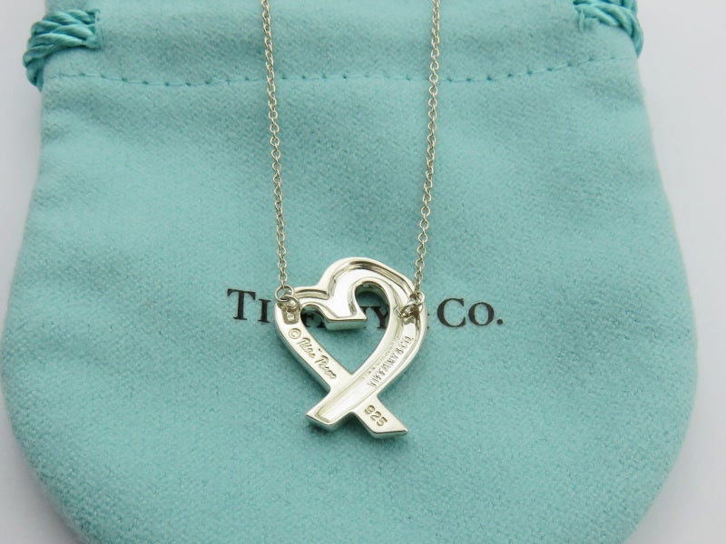 TIFFANY & CO Sterling Silver Large Loving Heart Pendant Necklace Carousel 2