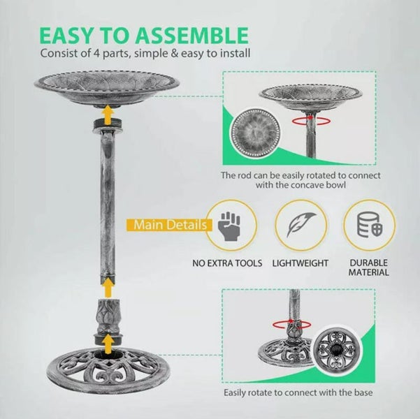 Bird baths Antique Style Decoration Standing 2032216 Carousel 1