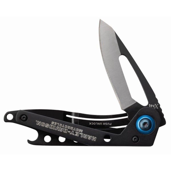 wr52222 HARLEY Tec X TL-C Pocket Knife Stainless Steel Plain Edge Black Anodi... Carousel 1
