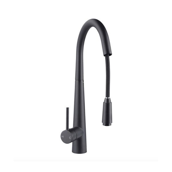 Black Kitchen Sink Mixer Tap Round Pull Out Tap Laundry Sink Faucets Carousel 1