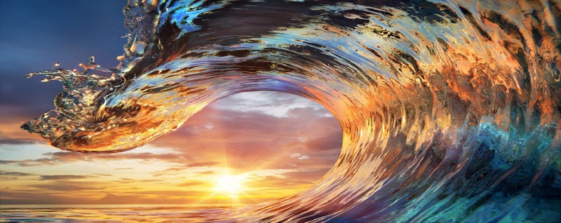 AMAZING BREAKING WAVE - HI RES DIGITAL ART - ARTIKONZ BEACH - 60 X 150 CM -72925 Carousel 1