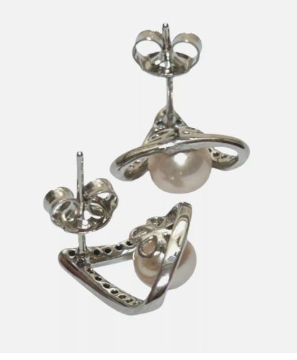 5.2mm Akoya Sea Water White Round Pearl Earrings Carousel 6