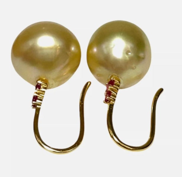 1.6 x 12mm Golden Philippines Pearl Drop Earrings Carousel 11