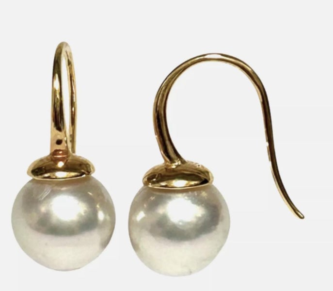 9.3 x 9.8mm Indonesian Silver White Pearl Hook .925 Earrings Carousel 2