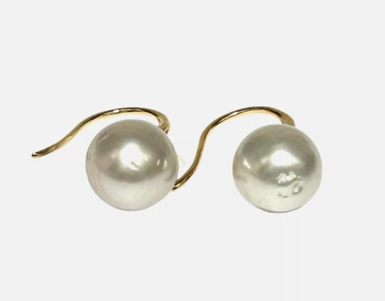 9.3 x 9.8mm Indonesian Silver White Pearl Hook .925 Earrings Carousel 7