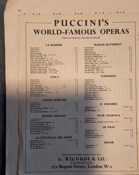 OPERATIC ALBUM, WORDS PLUS THE MUSIC NOTES Carousel 2