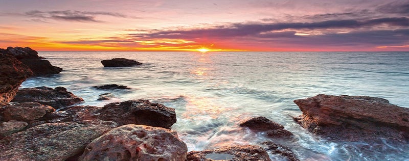 ROCKY COAST - HI RES DIGITAL ART - ARTIKONZ BEACH SUNSET - 60 X 150 cm - 72034 Carousel 1