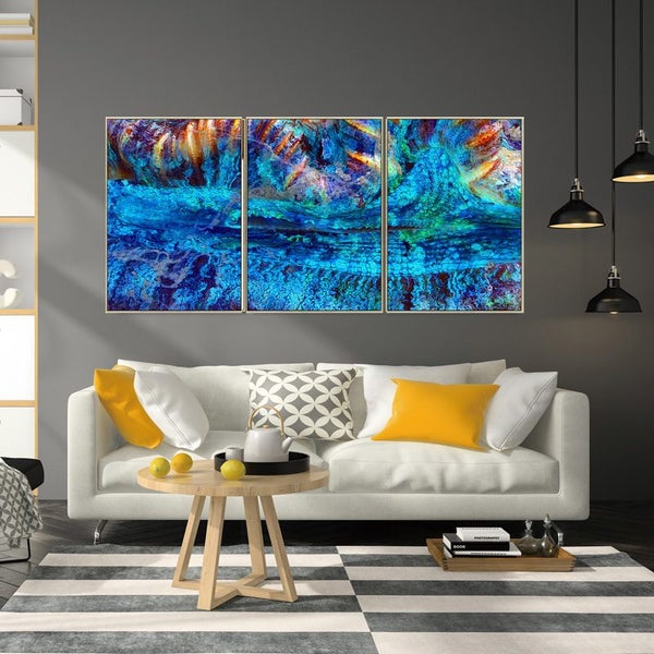 STORMY BLUE TRIPTYCH - ARTIKONZ ABSTRACT - 70 X 50 CM EACH PIECE - 2013ABC Carousel 2