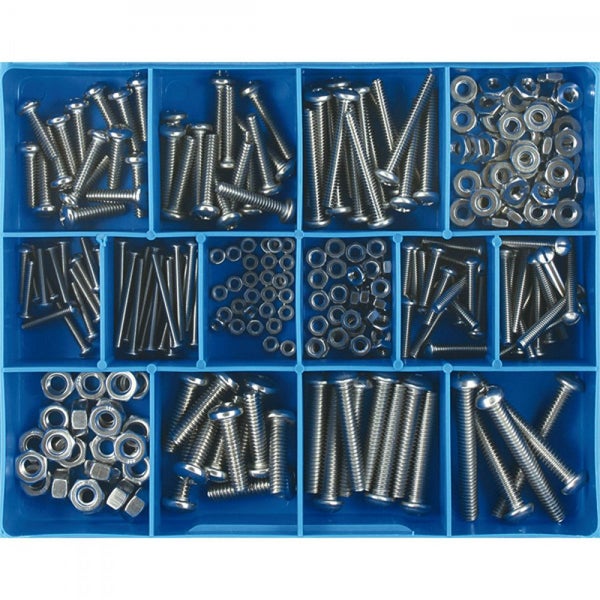 256PC STAINLESS MACHINE SCREWS & NUTS ASSORTMENT Carousel 1