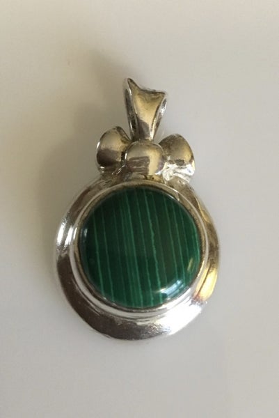 Sterling Silver & Malachite VINTAGE Pendant Carousel 1