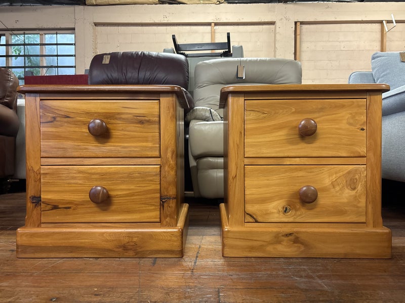 Top Quality Pair Solid Rimu 2Dr Bedside Cabinets Carousel 1