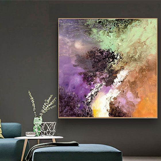 MYSTIC HAZE CITRUS - DIGITAL ART -ARTIKONZ ABSTRACT ART - 80 X 80 CM - CF010 Carousel 5