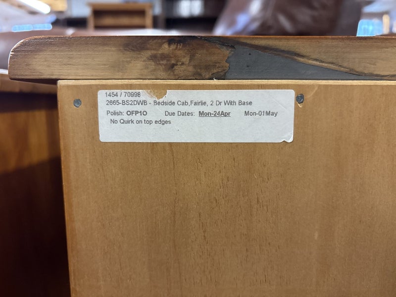 Top Quality Pair Solid Rimu 2Dr Bedside Cabinets Carousel 16