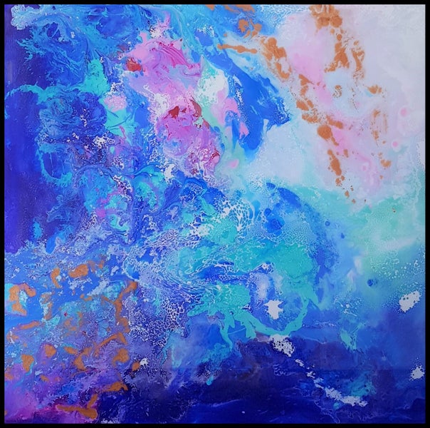 MYSTIC HAZE TURQUOISE - DIGITAL ART - ARTIKONZ ABSTRACT- SIZE 80 X 80 CM - CF020 Carousel 1