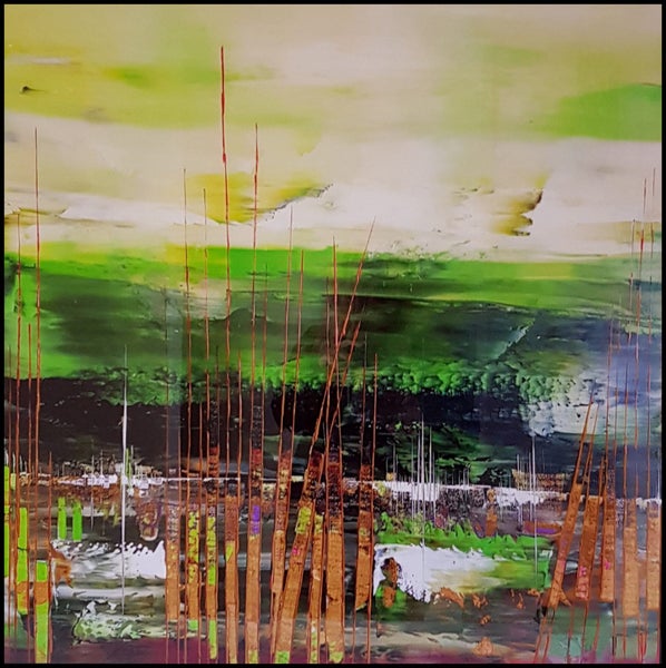 TRIDENT GREEN - DIGITAL ART - ARTIKONZ ABSTRACT - SIZE 80 X 80 CM - CF117 Carousel 1