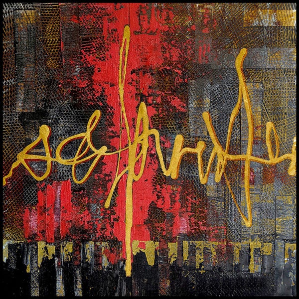 TRIDENT RED - DIGITAL ART - ARTIKONZ ABSTRACT - SIZE 80 X 80 CM - CF108 Carousel 1