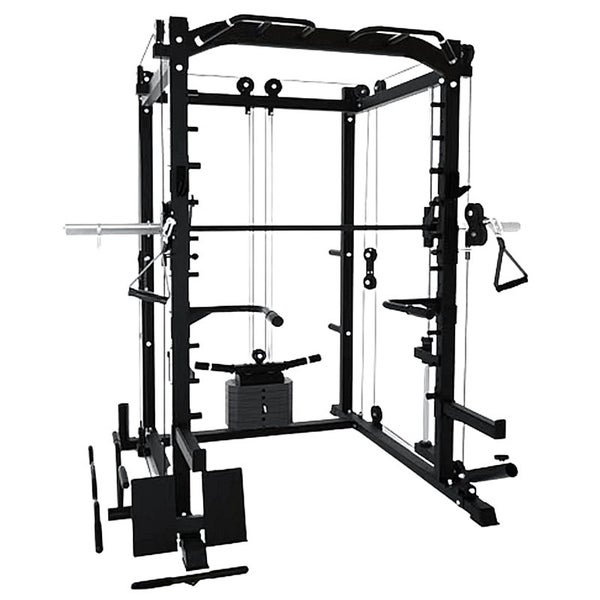 Smith Machine with 45kg Weight Stacks Black Carousel 1