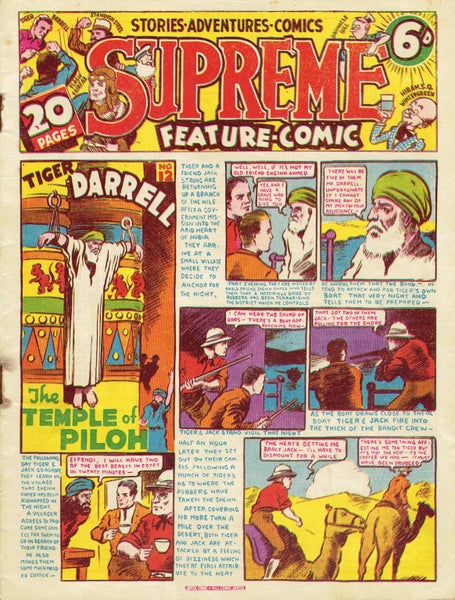 Supreme Feature Comic - No 12 - Issued 1945 - NZ Produced and Issued -Very Rare Carousel 1