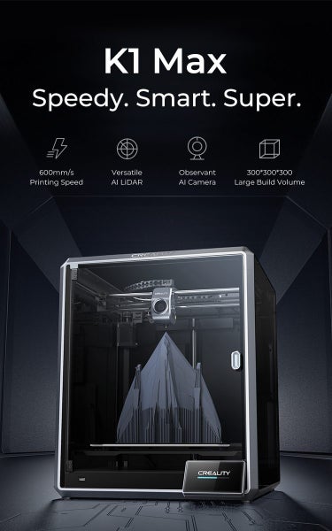 Creality K1 Max 3D Printer 600mm/sec, 300x300x300 Hands Free Auto Leveling Carousel 1