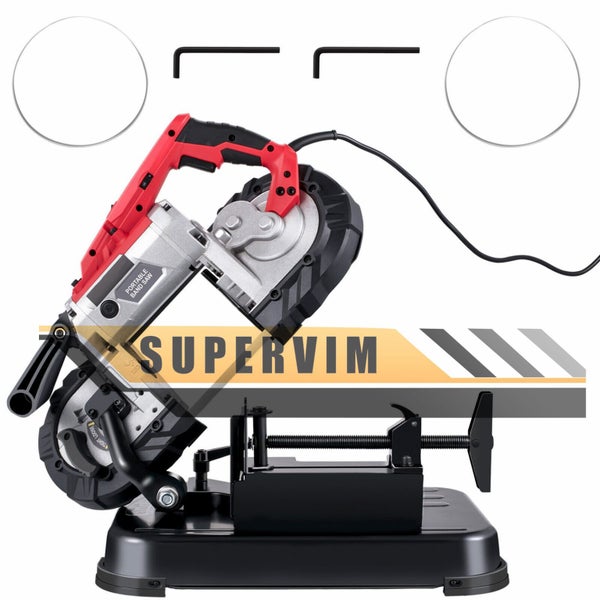 127mm Portable Band Saw Cold Cut Metal Cut Chop Bandsaw Steel Hand Drop Carousel 1