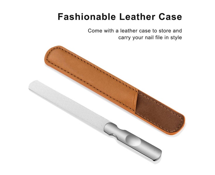 2pcs Stainless Steel Nail Polishing File (Long Section+ Long Leather Case)Sta Carousel 5