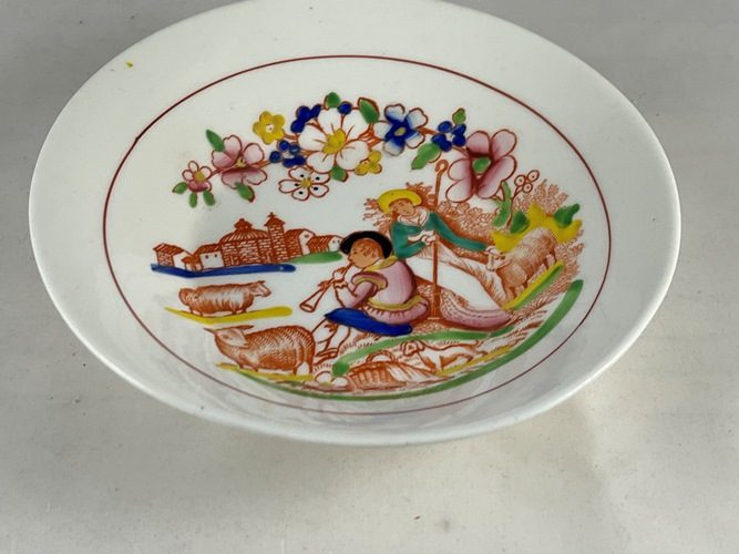Vintage Transfer Ware Sheperd Boy With Sheep Small Bowl Carousel 2