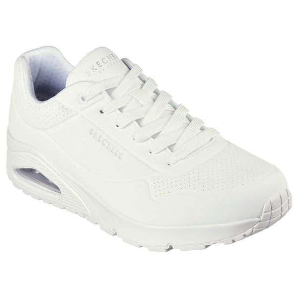 Mens Skechers Uno - Stand On Air Wide Fit White Sneaker Shoes Carousel 1