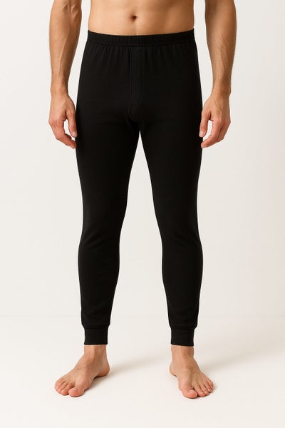 Mens Cotton Long John Thermal Pants Underwear Thermals Warm Winter Base Layer Carousel 1
