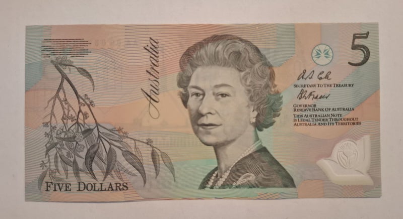 FIRST SERIAL PREFIX Australia $5 Fraser Cole 1992 issue AA00 Crisp UNC Carousel 1
