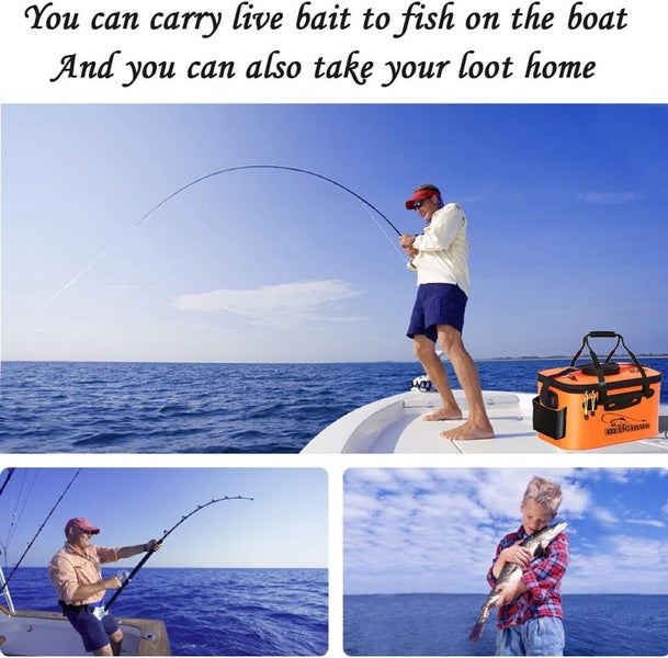 50cm 35L Fishing Bin Live Bait Tank Bucket with Air Pump Carousel 2
